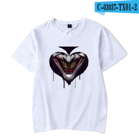 Joker t-shirt men women short-sleeve TS hirt casual cotton Harajuku Hip Hop t-shirt summer casual Joker boys girls white t-shirt