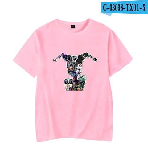 Joker t-shirt men women short-sleeve TS hirt casual cotton Harajuku Hip Hop t-shirt summer casual Joker boys girls white t-shirt