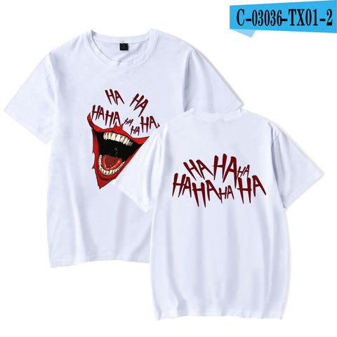 Joker t-shirt men women short-sleeve TS hirt casual cotton Harajuku Hip Hop t-shirt summer casual Joker boys girls white t-shirt