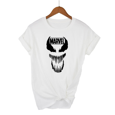 2019 Fashion Harajuku Casual Women's T-Shirts Punk Rock MARVEL ts Cotton tumblr tshirt Casual Hipster For Famale Top