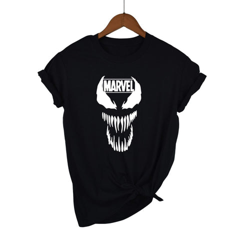 2019 Fashion Harajuku Casual Women's T-Shirts Punk Rock MARVEL ts Cotton tumblr tshirt Casual Hipster For Famale Top