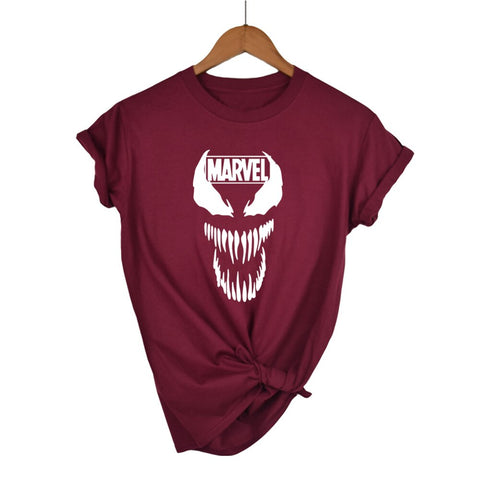 2019 Fashion Harajuku Casual Women's T-Shirts Punk Rock MARVEL ts Cotton tumblr tshirt Casual Hipster For Famale Top