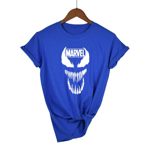 2019 Fashion Harajuku Casual Women's T-Shirts Punk Rock MARVEL ts Cotton tumblr tshirt Casual Hipster For Famale Top