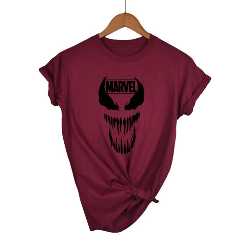 2019 Fashion Harajuku Casual Women's T-Shirts Punk Rock MARVEL ts Cotton tumblr tshirt Casual Hipster For Famale Top