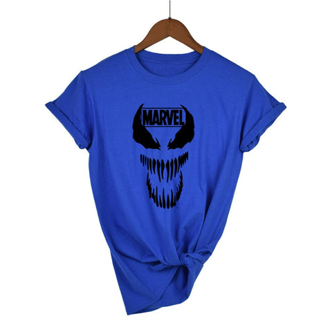 2019 Fashion Harajuku Casual Women's T-Shirts Punk Rock MARVEL ts Cotton tumblr tshirt Casual Hipster For Famale Top