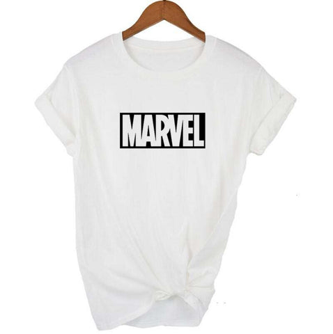 2018 Fashion Harajuku Casual Women's T-Shirts Punk Rock MARVEL ts Cotton tumblr tshirt Casual Hipster For Famale Top