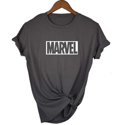 2018 Fashion Harajuku Casual Women's T-Shirts Punk Rock MARVEL ts Cotton tumblr tshirt Casual Hipster For Famale Top