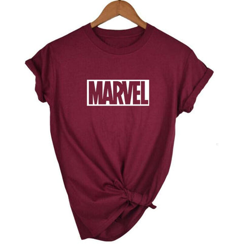 2018 Fashion Harajuku Casual Women's T-Shirts Punk Rock MARVEL ts Cotton tumblr tshirt Casual Hipster For Famale Top