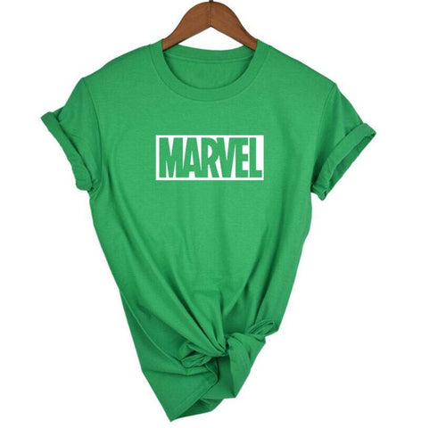 2018 Fashion Harajuku Casual Women's T-Shirts Punk Rock MARVEL ts Cotton tumblr tshirt Casual Hipster For Famale Top