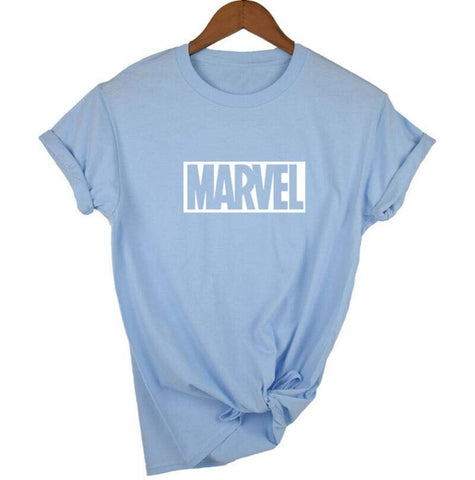 2018 Fashion Harajuku Casual Women's T-Shirts Punk Rock MARVEL ts Cotton tumblr tshirt Casual Hipster For Famale Top