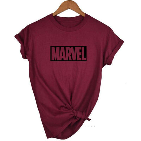 2018 Fashion Harajuku Casual Women's T-Shirts Punk Rock MARVEL ts Cotton tumblr tshirt Casual Hipster For Famale Top