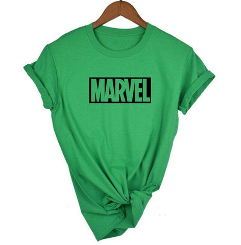 2018 Fashion Harajuku Casual Women's T-Shirts Punk Rock MARVEL ts Cotton tumblr tshirt Casual Hipster For Famale Top