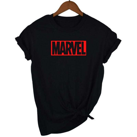 2018 Fashion Harajuku Casual Women's T-Shirts Punk Rock MARVEL ts Cotton tumblr tshirt Casual Hipster For Famale Top