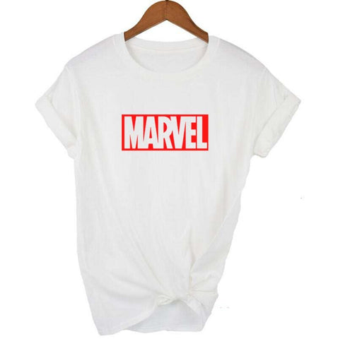 2018 Fashion Harajuku Casual Women's T-Shirts Punk Rock MARVEL ts Cotton tumblr tshirt Casual Hipster For Famale Top